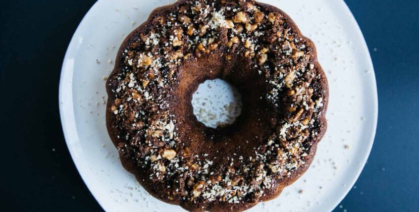 Spiced chocolate & dried fig christmas cake